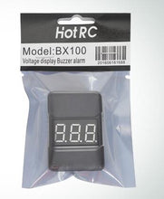 HotRc BX100 1-8S Lipo Battery Voltage Tester/ Low Voltage Buzzer Alarm/ Battery Voltage Checker with Dual Speakers