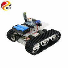 Mini T100 Handle/Bluetooth/WiFi RC Control Robot Tank Chassis Car Kit for Arduino with UNO R3, 4 Road Motor Driver Board, WiFi