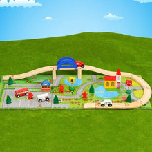 Electric Train Toy Blocks Rails Train Wood Model Railway Wooden Trains Building Blocks Track Magic RC Trains Set Wooden Railway