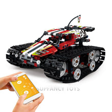 Compatible LegoINGLs Technic RC Car Tracked Race Stunt Car Building Blocks Sets APP Raido Remote Control Truck Toys For Children