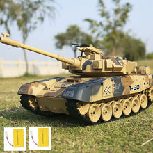 New Boy Smoke Simulation Function RC Toy Tank 2.4G Sound Light Russia T90 German 2A6 Military Main Battle Tank Model With Bullet