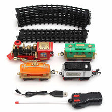 Electric Rechargeable Steam Smoke Train Model Truck Car Track Toy Remote Suit