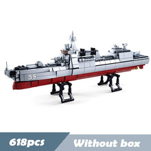 Submarine Military Ship Aircrafted Carrier Warship Battle Cruiser Frigate Model Building Blocks Bricks Toys Compatible Legoes