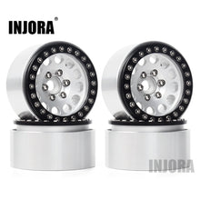 INJORA 4Pcs Aluminum Alloy 1.9 Beadlock Wheels Rims for 1/10 RC Crawler Axial SCX10 SCX10 II 90046 Traxxas TRX4 D90