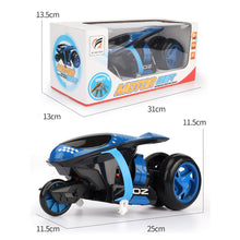 90 Degree 2.4G Rear Wheel Rotation Cool Light Vehicle High-Speed Drift RC Motorcycle for Children Remote Control Toys- Orange