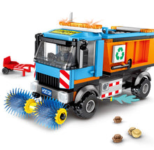 City compatible Ambulance Bricks Pizza car Sanitation Vehicle Truck assembled Building Blocks kits kids toy Children gift