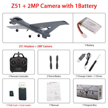 RC Airplane Plane Z51 with 2MP HD Camera or No Camera 20 Minutes Fligt Time Gliders With LED Hand Throwing Wingspan Foam Plane