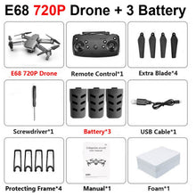 E68 drone HD wide angle 4K WIFI 1080P FPV drone video live recording Quadcopter height to maintain drone cameraVS e58 drone