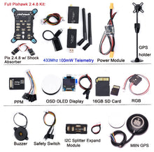 Pixhawk PX4 PIX 2.4.8 32 Bit Flight Controller + 433 / 915 Telemetry+M8N GPS+Minim OSD+PM+Safety Switch+Buzzer+PPM+I2C+ 4G SD