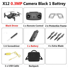 X12 WiFi FPV Mini Foldable Drone Camera 0.3MP 2MP HD Optical Flow Aerial Video Profissional RC Quadcopter Helicopter Toys SG106