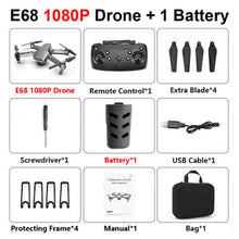 E68 drone HD wide angle 4K WIFI 1080P FPV drone video live recording Quadcopter height to maintain drone cameraVS e58 drone