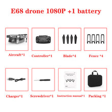 E68 drone HD wide angle 4K WIFI 1080P FPV drone video live recording Quadcopter height to maintain drone cameraVS e58 drone