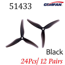 24pcs/ 12 pairs Gemfan 51433 5inch 3 blade/ tri-blade Propeller Props CW CCW Compatible T-motor for FPV Racing Drone