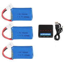 For Syma X4 X11 X13 RC Drones 3.7V 200mah LiPo battery + 5 in1 charger for Syma X4 X11 X13 RC Quadcopter Parts 752025