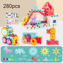 Kids 3D Gears Block DIY Toy Mushroom Nail Plastic Educational Toys Assembly Building Blocks Kit Bricks Toys For Boys Girls