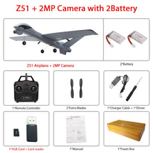 RC Airplane Plane Z51 with 2MP HD Camera or No Camera 20 Minutes Fligt Time Gliders With LED Hand Throwing Wingspan Foam Plane