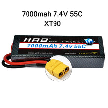 HRB Lipo 7.4V 11.1V 14.8V 2S 3S 4S 2P Battery 7.4V 7000mah 55C T DEAN XT60 MAX 110C Hard Case for RC 1/10 Scale Trx Stampede Car
