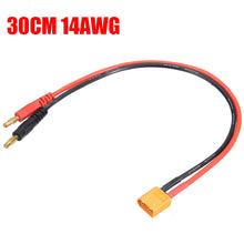 1pcs XT60 Male to 4mm Plug Connectors Line 12AWG/14AWG Charging Cable 15cm/30cm Lithium Battery Balance Charging Adapter Line