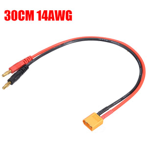 1pcs XT60 Male to 4mm Plug Connectors Line 12AWG/14AWG Charging Cable 15cm/30cm Lithium Battery Balance Charging Adapter Line