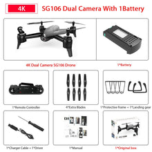 SG106 WiFi FPV RC Drone with 720P or 1080P or 4K HD Dual Camera Optical Flow Aerial Video RC Quadcopter for Toys Kid RC Dron