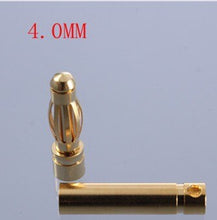40pcs/lot 2.0mm 3.0mm 3.5mm 4.0mm 5.5mm 6.0mm 8.0MM Gold Bullet Banana Connector plug for ESC Lipo RC battery Plugs (20 pair)