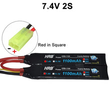 HRB Water Gun Lipo Battery 3S 2S 7.4V 11.1V 1100mAh 25C Tamiya Connector AKKU Mini Airsoft BB Air Pistol Electric Toys RC Parts