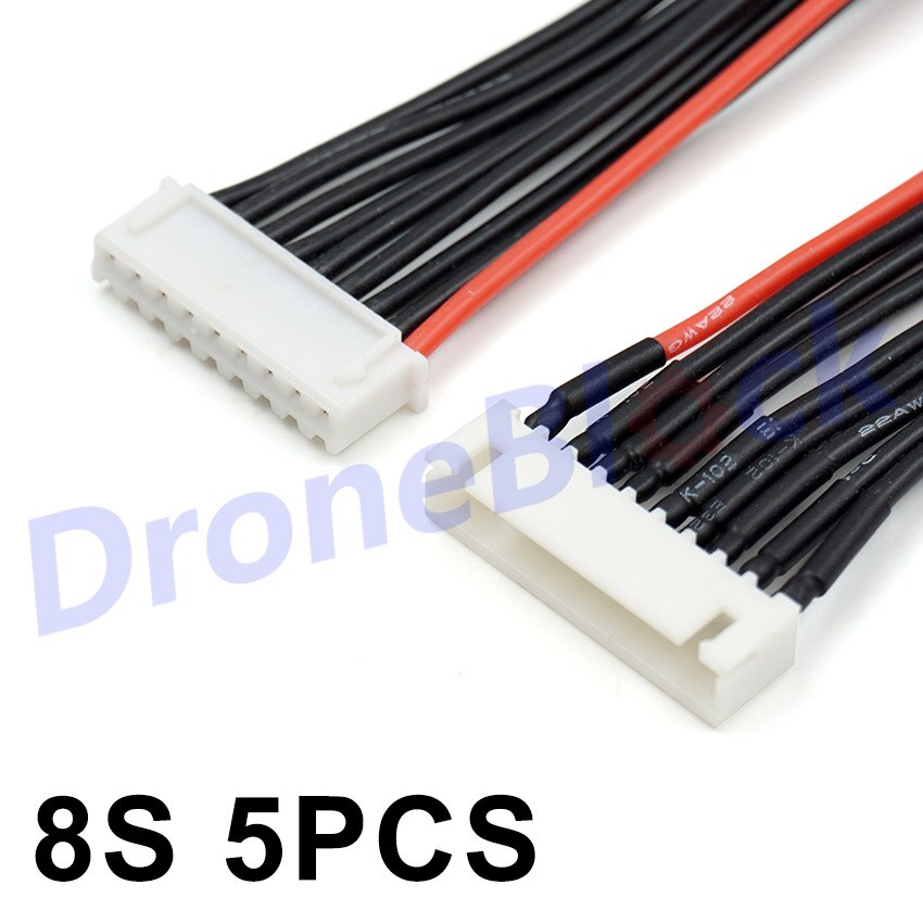 5Pcs LiPo Battery charging Extended line/Wire/Connector 22AWG 200mm JST-XH Balancer Silicone cable 2S 3S 4S 5S 6S 7S 8S
