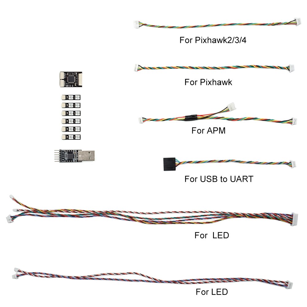 Pixhawk Mavlink External LED Controller for APM Pixhawk2 Ardupilot PX4 RGB Navigation Light Quadcopter Hexacopter Drone Plane