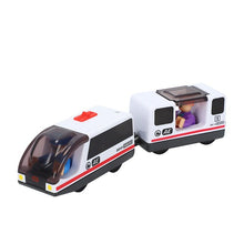Electric RC Train Set Remote Control Toys Connected with Wooden Railway Car Tracks Birhtday Christmas Gift for Children