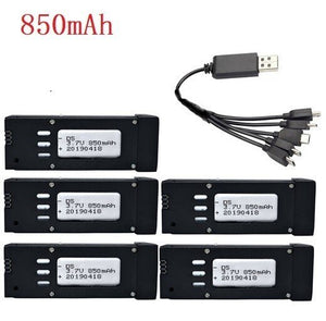 ( 5-In-1 ) 850mAh 3.7V Battery Charger Sets for E58 JY019 S168 RC Quadcopter Spare Parts 3.7v RC Drone Lipo Battery 5pcs/sets
