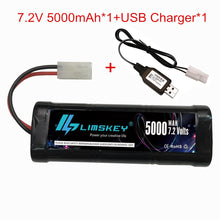 7.2V 5000mAh Ni-MH SC battery and 7.2v charger for RC toys tank car Airplane Helicopter With Tamiya Connectors 7.2 v battery