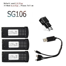 Original 3.7V 1600mAh Lipo Battery and ( 3-in-1 ) Charger For SG106 RC Helicopter Quadcopter Spare Parts 3.7v Drone Battery