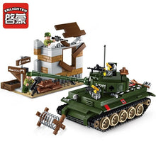 Enlighten Building Block Military Battle Sea Force Overload Tank 5 Figures 482pcs Educational Bricks Toy Boy Gift
