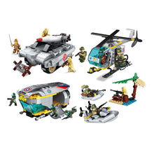 Enlighten Building Block Military Battle Sea Force Coastal Action Submarine 12 Figures 453pcs Educational Bricks Toy Boy Gift