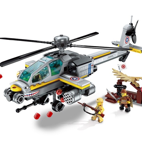 Enlighten Building Block Military Battle Sea Force Apache Raid 3 Figures 280pcs Educational Bricks Toy Boy Gift