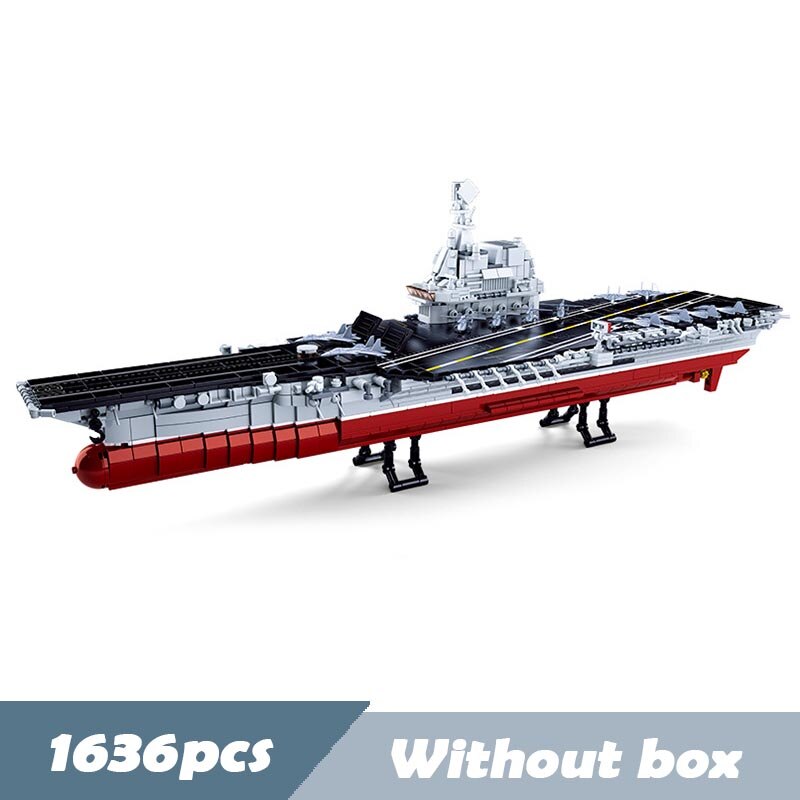 Submarine Military Ship Aircrafted Carrier Warship Battle Cruiser Frigate Model Building Blocks Bricks Toys Compatible Legoes
