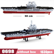 Navy Battle Ship Aircrafted Carrier Compatible Legoed ruiser Military Submarine Naval Destroyer Warship Model Building Block Toy