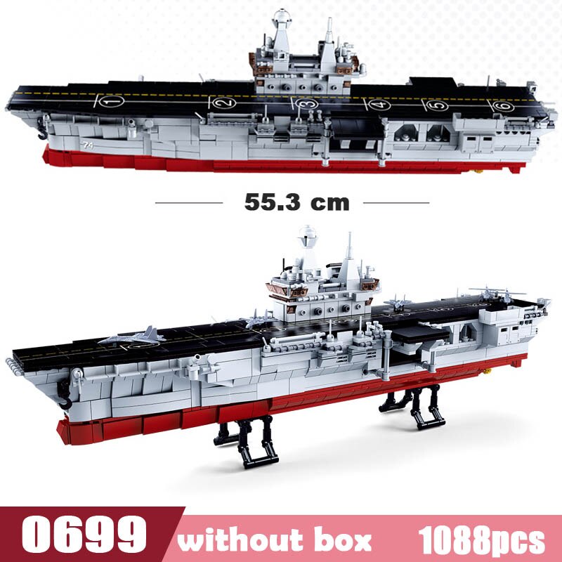 Navy Battle Ship Aircrafted Carrier Compatible Legoed ruiser Military Submarine Naval Destroyer Warship Model Building Block Toy