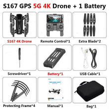S167 GPS Drone With Camera 5G RC Quadcopter Drone 4K WIFI FPV Foldable Off-Point Flying Gesture Photos Video Helicopter Toy