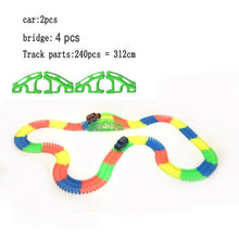 Racing Bend Rail Track Led Electronic Flash Light Car DIY Toy Kids Gift Railway Magical Glowing Flexible Track Car Toys Children