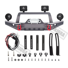 INJORA TRX-4 Metal Front Bumper with Led Light for 1/10 RC Crawler Traxxas TRX4 Sport 82024-4 Parts