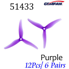 24pcs/ 12 pairs Gemfan 51433 5inch 3 blade/ tri-blade Propeller Props CW CCW Compatible T-motor for FPV Racing Drone