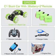 4WD RC Stunt Car Watch Control Gesture Induction Deformable Electric RC Drift Car Transformer Car Toys for Kids with LED Light