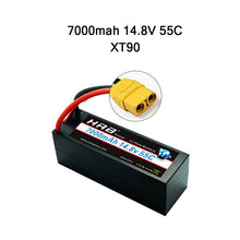 HRB Lipo 7.4V 11.1V 14.8V 2S 3S 4S 2P Battery 7.4V 7000mah 55C T DEAN XT60 MAX 110C Hard Case for RC 1/10 Scale Trx Stampede Car
