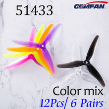 24pcs/ 12 pairs Gemfan 51433 5inch 3 blade/ tri-blade Propeller Props CW CCW Compatible T-motor for FPV Racing Drone