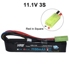 HRB Water Gun Lipo Battery 3S 2S 7.4V 11.1V 1100mAh 25C Tamiya Connector AKKU Mini Airsoft BB Air Pistol Electric Toys RC Parts