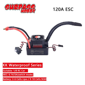 150A 120A Waterproof ESC KK Speed Controller 35A 45A 60A 80A for 1/8 1/10 1/12 RC Monster Redcat Volcano EPX Blackout XTE Buggy