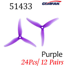 24pcs/ 12 pairs Gemfan 51433 5inch 3 blade/ tri-blade Propeller Props CW CCW Compatible T-motor for FPV Racing Drone