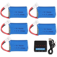For Syma X4 X11 X13 RC Drones 3.7V 200mah LiPo battery + 5 in1 charger for Syma X4 X11 X13 RC Quadcopter Parts 752025