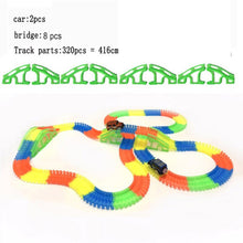 Racing Bend Rail Track Led Electronic Flash Light Car DIY Toy Kids Gift Railway Magical Glowing Flexible Track Car Toys Children